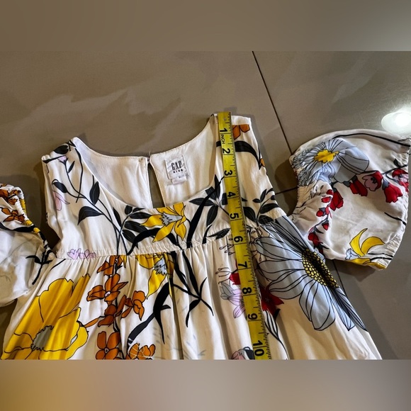 Gap Kids Floral Botanical Cold Shoulder Swing white floral Dress Size L - Picture 10 of 16